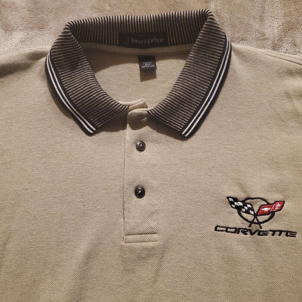 Inner Harbor Men's Polo Style Shirt with Embroidered Corvette C-5 Logo, Size XXL